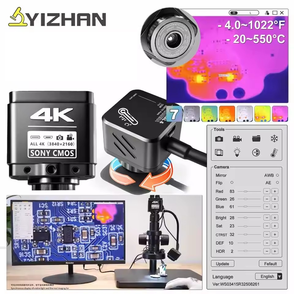 Electronics Repair Tools - Termocamera YIZHAN 256*192 Pixel 4K, Microscopio